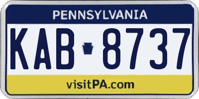 PA license plate KAB8737