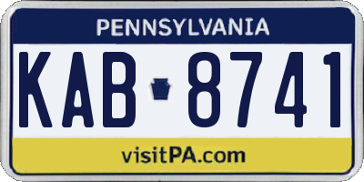PA license plate KAB8741