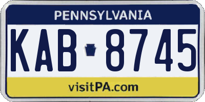 PA license plate KAB8745