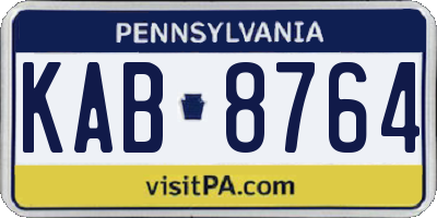 PA license plate KAB8764