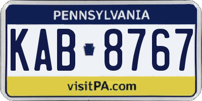 PA license plate KAB8767