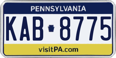 PA license plate KAB8775