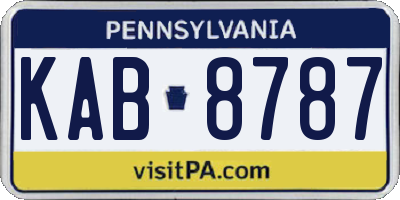 PA license plate KAB8787