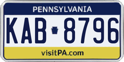 PA license plate KAB8796
