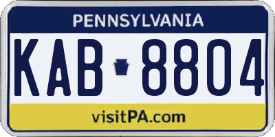 PA license plate KAB8804