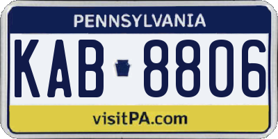 PA license plate KAB8806