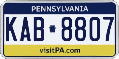 PA license plate KAB8807