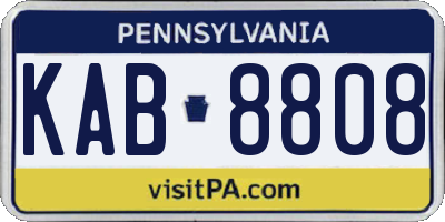 PA license plate KAB8808