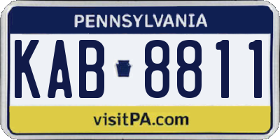PA license plate KAB8811