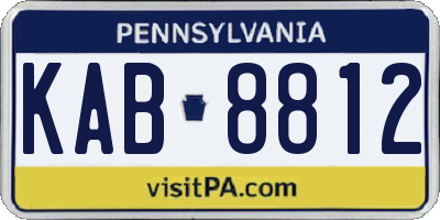 PA license plate KAB8812