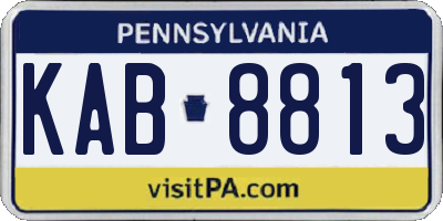 PA license plate KAB8813