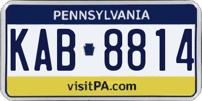 PA license plate KAB8814