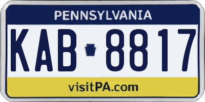 PA license plate KAB8817