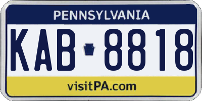 PA license plate KAB8818