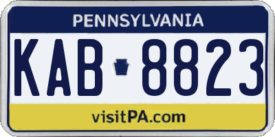 PA license plate KAB8823