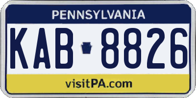 PA license plate KAB8826