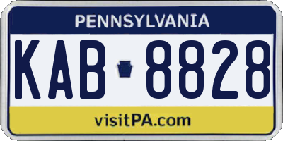 PA license plate KAB8828