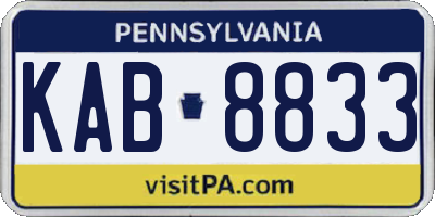 PA license plate KAB8833