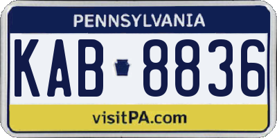 PA license plate KAB8836