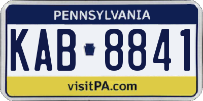 PA license plate KAB8841