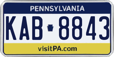 PA license plate KAB8843