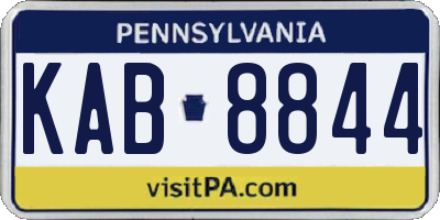 PA license plate KAB8844