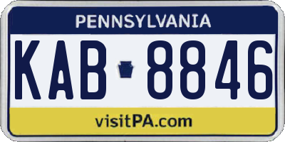 PA license plate KAB8846