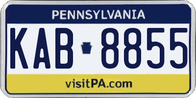 PA license plate KAB8855