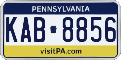 PA license plate KAB8856