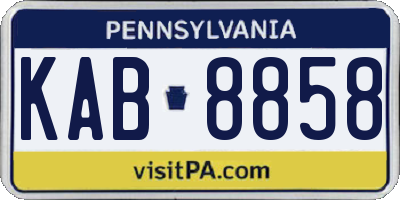 PA license plate KAB8858