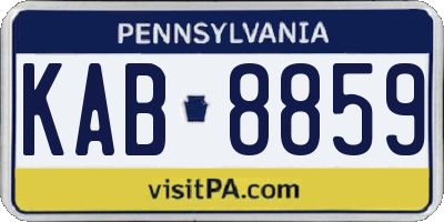 PA license plate KAB8859
