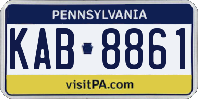 PA license plate KAB8861