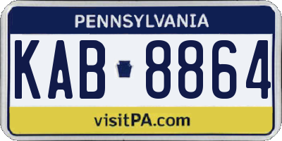 PA license plate KAB8864
