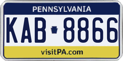 PA license plate KAB8866