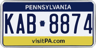 PA license plate KAB8874