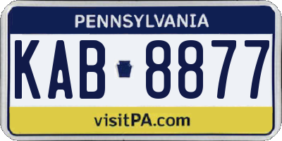 PA license plate KAB8877