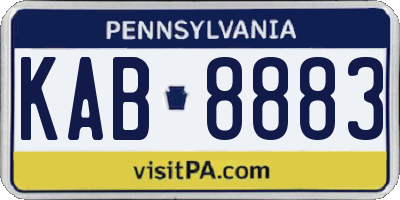 PA license plate KAB8883