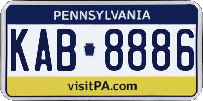 PA license plate KAB8886