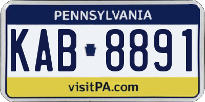 PA license plate KAB8891
