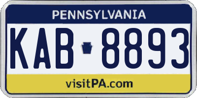 PA license plate KAB8893