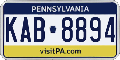 PA license plate KAB8894