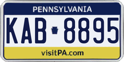 PA license plate KAB8895