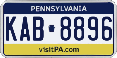 PA license plate KAB8896