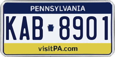 PA license plate KAB8901