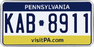 PA license plate KAB8911