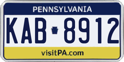 PA license plate KAB8912