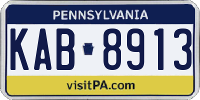 PA license plate KAB8913