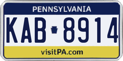 PA license plate KAB8914