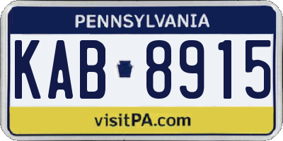 PA license plate KAB8915