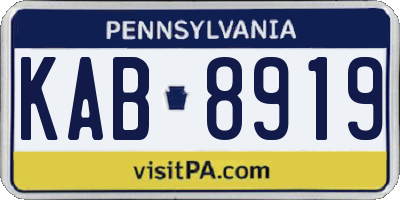 PA license plate KAB8919